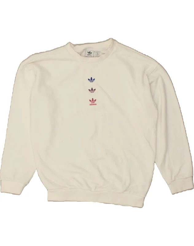 ADIDAS Womens Sweatshirt Jumper UK 6 XS White Cotton Hoodie with Velcro Closure Adjustable Secure ADIDAS Womens Sweatshirt Jumper UK 6 XS White Cotton Hoodie with Velcro Closure Adjustable Secure
