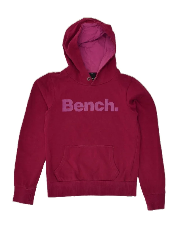 BENCH Womens Graphic Hoodie Jumper UK 10 Small Pink Cotton Hoodie with High-Low Hem Asymmetrical Trendy BENCH Womens Graphic Hoodie Jumper UK 10 Small Pink Cotton Hoodie with High-Low Hem Asymmetrical Trendy