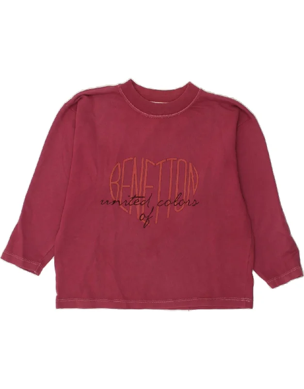 BENETTON Womens Graphic Sweatshirt Jumper UK 10 Small Pink Hoodie with Double Zipper Versatile Adjustable BENETTON Womens Graphic Sweatshirt Jumper UK 10 Small Pink Hoodie with Double Zipper Versatile Adjustable