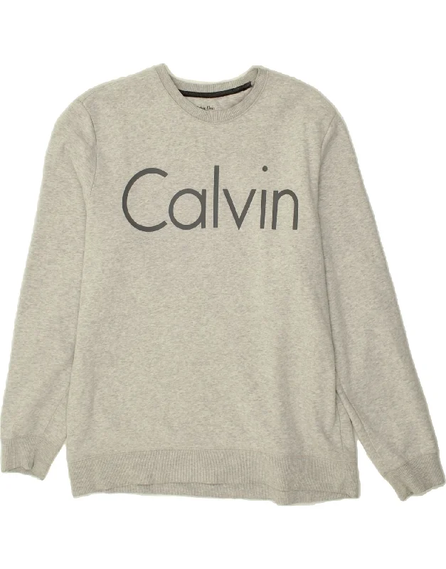 CALVIN KLEIN Womens Graphic Sweatshirt Jumper UK 18 XL Grey Cotton Hoodie with V-Neck Classic Versatile CALVIN KLEIN Womens Graphic Sweatshirt Jumper UK 18 XL Grey Cotton Hoodie with V-Neck Classic Versatile