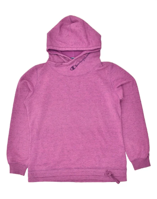 CHAMPION Womens Authentic Graphic Hoodie Jumper UK 18 XL Pink Flecked Hoodie with Cuffed Sleeves Snug Secure CHAMPION Womens Authentic Graphic Hoodie Jumper UK 18 XL Pink Flecked Hoodie with Cuffed Sleeves Snug Secure