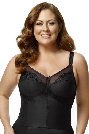ELILA 5001 EMBROIDERED MICROFIBER LONGLINE SOFT CUP BRA Comfort Fit Bralette