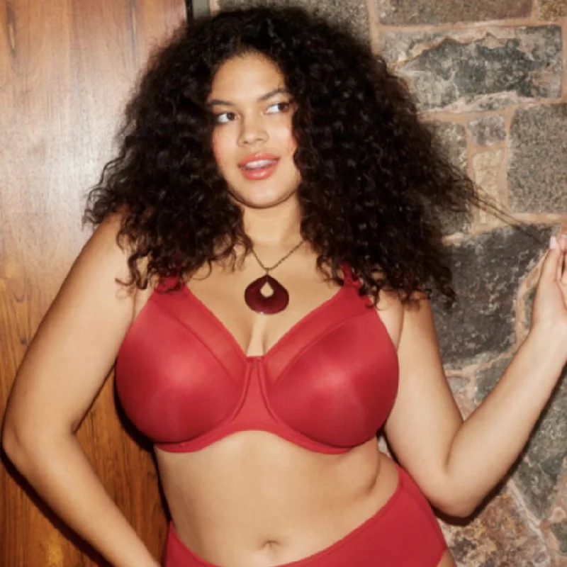 Elomi Smooth Moulded Bra in Haute Red EL4301 Minimalist Wireless Bra