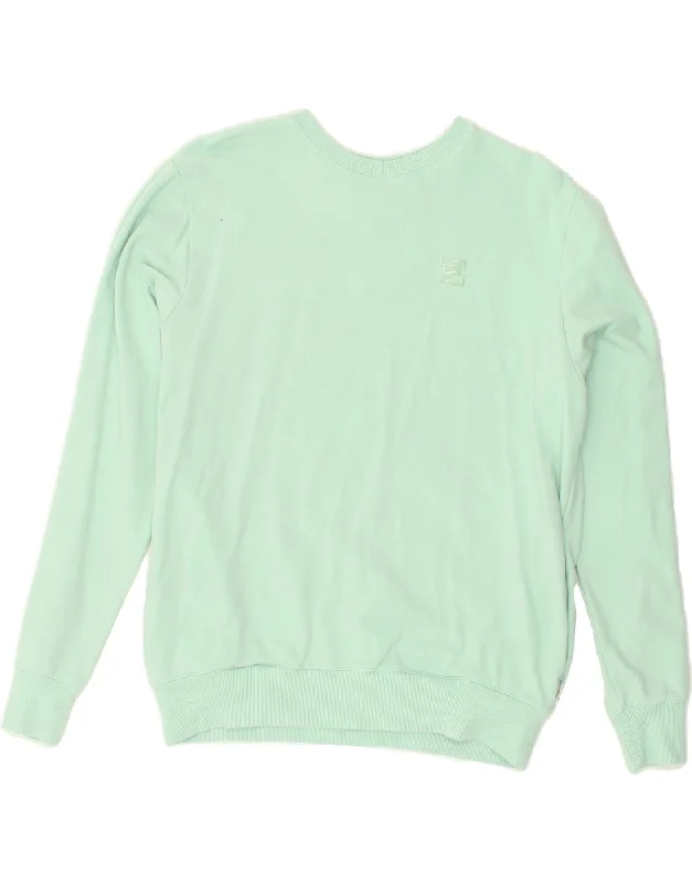 FILA Womens Sweatshirt Jumper UK 14 Medium Turquoise Cotton Hoodie with Logo Branding Identity FILA Womens Sweatshirt Jumper UK 14 Medium Turquoise Cotton Hoodie with Logo Branding Identity