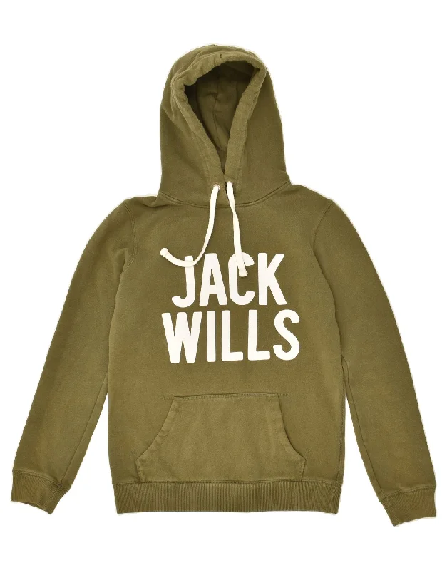 JACK WILLS Womens Graphic Hoodie Jumper UK 6 XS Green Cotton Hoodie with Frayed Bohemian Relaxed JACK WILLS Womens Graphic Hoodie Jumper UK 6 XS Green Cotton Hoodie with Frayed Bohemian Relaxed