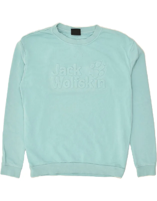 JACK WOLFSKIN Womens Oversized Sweatshirt Jumper UK 8/10 Small Turquoise Hoodie with Half-Zip Sporty Casual JACK WOLFSKIN Womens Oversized Sweatshirt Jumper UK 8/10 Small Turquoise Hoodie with Half-Zip Sporty Casual