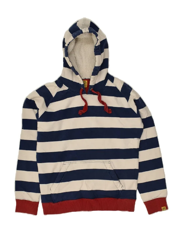 JOULES Womens Hoodie Jumper UK 12 Medium Navy Blue Striped Cotton Hoodie with Snap Buttons Easy Quick JOULES Womens Hoodie Jumper UK 12 Medium Navy Blue Striped Cotton Hoodie with Snap Buttons Easy Quick