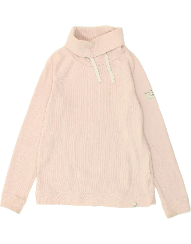 JOULES Womens Roll Neck Sweatshirt Jumper UK 10 Small Pink Cotton Hoodie with Back Slit Movement Comfort JOULES Womens Roll Neck Sweatshirt Jumper UK 10 Small Pink Cotton Hoodie with Back Slit Movement Comfort