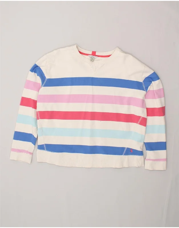 JOULES Womens Sweatshirt Jumper UK 16 Large Multicoloured Striped Cotton Hoodie with Tied Waist Feminine Flattering JOULES Womens Sweatshirt Jumper UK 16 Large Multicoloured Striped Cotton Hoodie with Tied Waist Feminine Flattering