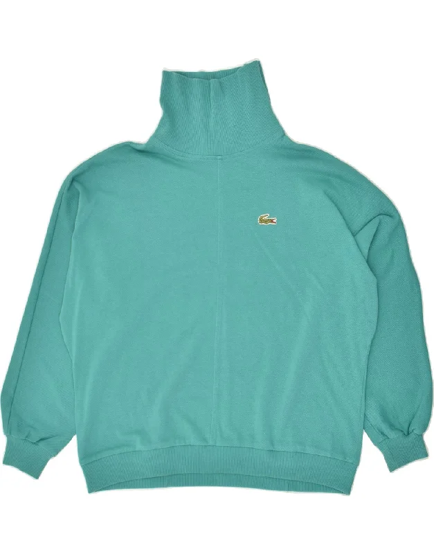 LACOSTE Womens Oversized Roll Neck Sweatshirt Jumper Size 42 Large Green Hoodie with Ribbed Hem Stretchable Secure LACOSTE Womens Oversized Roll Neck Sweatshirt Jumper Size 42 Large Green Hoodie with Ribbed Hem Stretchable Secure