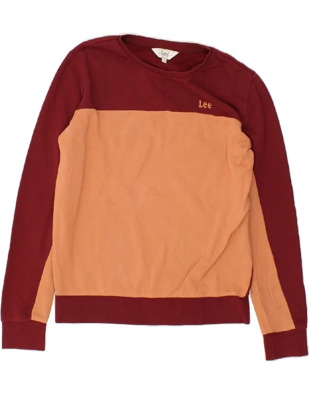 LEE Womens Regular Fit Sweatshirt Jumper UK 10 Small Burgundy Colourblock Oversized Hoodie Comfort Casual LEE Womens Regular Fit Sweatshirt Jumper UK 10 Small Burgundy Colourblock Oversized Hoodie Comfort Casual