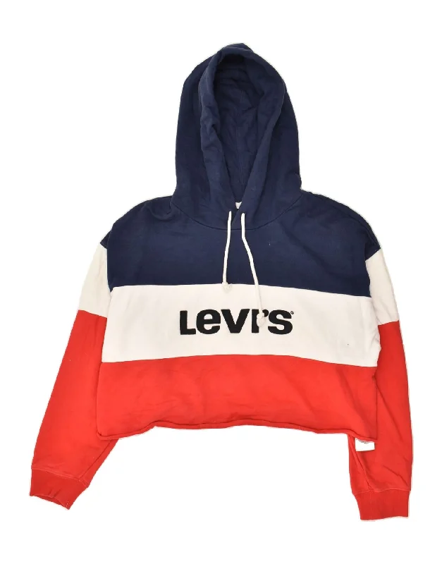 LEVI'S Womens Graphic Crop Hoodie Jumper UK 16 Large Multicoloured Hoodie with Crew Neck Simple Timeless LEVI'S Womens Graphic Crop Hoodie Jumper UK 16 Large Multicoloured Hoodie with Crew Neck Simple Timeless