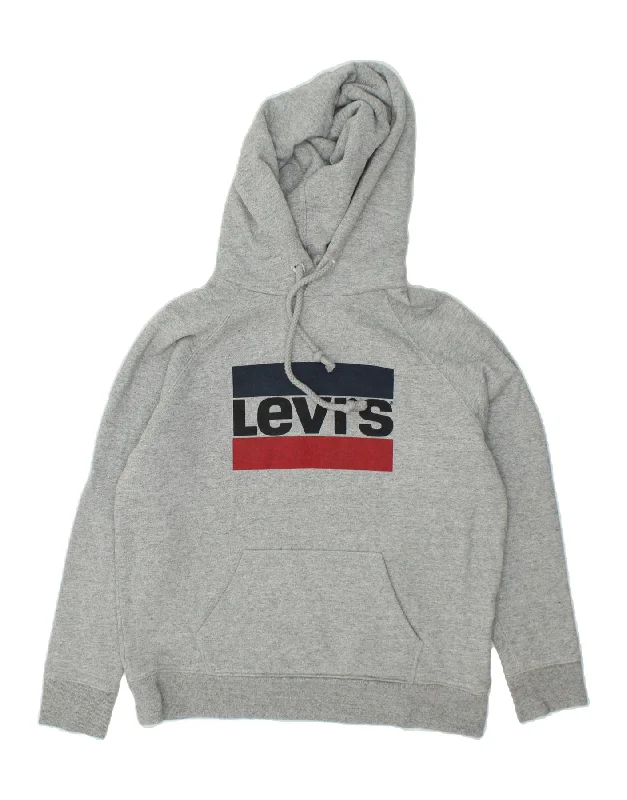 LEVI'S Womens Graphic Hoodie Jumper UK 14 Medium Grey Cotton Hoodie with Zipper Versatile Modern LEVI'S Womens Graphic Hoodie Jumper UK 14 Medium Grey Cotton Hoodie with Zipper Versatile Modern