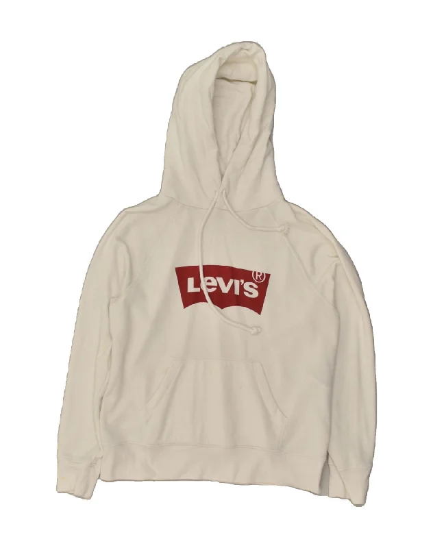 LEVI'S Womens Oversized Graphic Hoodie Jumper UK 10 Small White Cotton Hoodie with Camouflage Military Edgy LEVI'S Womens Oversized Graphic Hoodie Jumper UK 10 Small White Cotton Hoodie with Camouflage Military Edgy