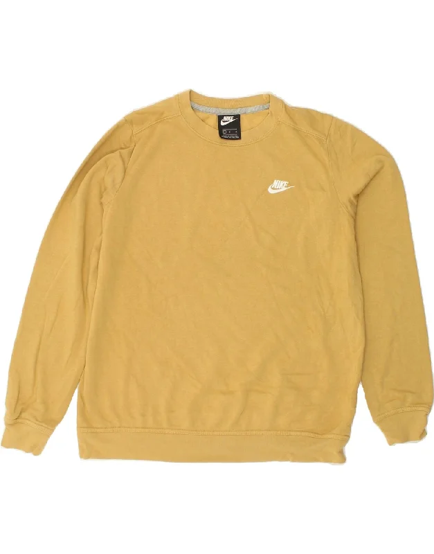 NIKE Womens Graphic Sweatshirt Jumper UK 16 Large Yellow Cotton Hoodie with Drawcord Adjustable Secure NIKE Womens Graphic Sweatshirt Jumper UK 16 Large Yellow Cotton Hoodie with Drawcord Adjustable Secure