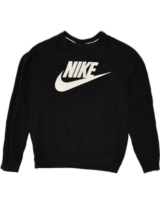 NIKE Womens Graphic Sweatshirt Jumper UK 6 XS Black Cotton Hoodie with Hood Adjustable Protection NIKE Womens Graphic Sweatshirt Jumper UK 6 XS Black Cotton Hoodie with Hood Adjustable Protection