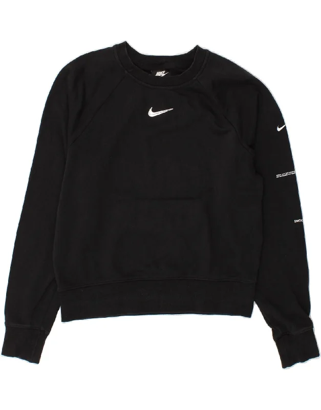 NIKE Womens Oversized Crop Graphic Sweatshirt Jumper UK 10 Small Black Hoodie with Ribbed Neckline Snug Warm NIKE Womens Oversized Crop Graphic Sweatshirt Jumper UK 10 Small Black Hoodie with Ribbed Neckline Snug Warm