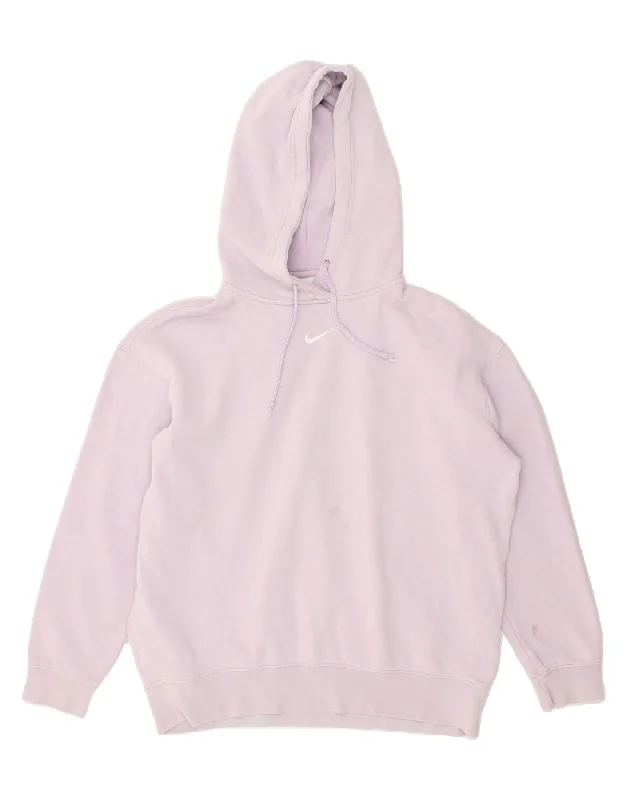 NIKE Womens Oversized Hoodie Jumper UK 10 Small Purple Cotton Hoodie with Stripes Bold Sporty NIKE Womens Oversized Hoodie Jumper UK 10 Small Purple Cotton Hoodie with Stripes Bold Sporty