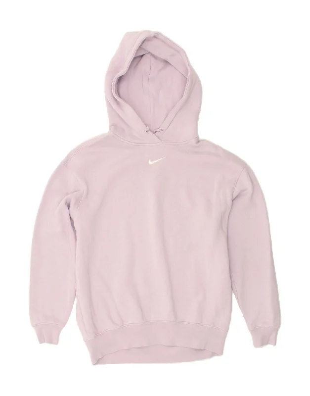 NIKE Womens Oversized Hoodie Jumper UK 6 XS Purple Cotton Hoodie with Button Placket Classic Preppy NIKE Womens Oversized Hoodie Jumper UK 6 XS Purple Cotton Hoodie with Button Placket Classic Preppy