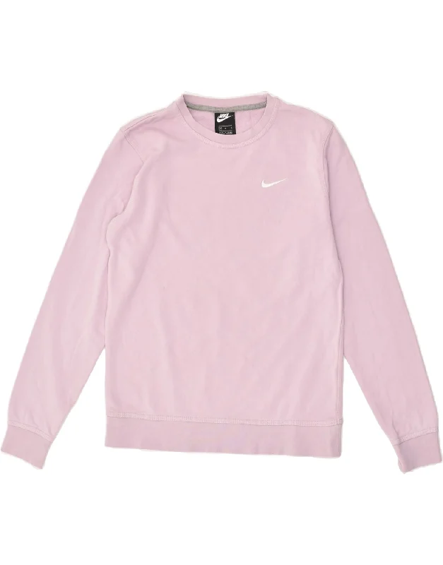 NIKE Womens Sweatshirt Jumper UK 14 Medium Pink Cotton Hoodie with Monochrome Minimalist Simple NIKE Womens Sweatshirt Jumper UK 14 Medium Pink Cotton Hoodie with Monochrome Minimalist Simple