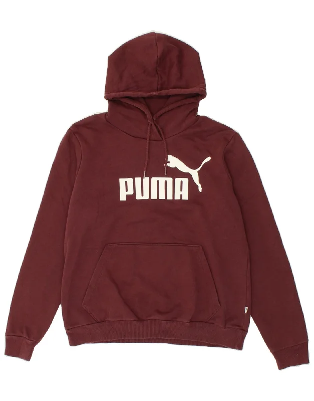 PUMA Womens Graphic Hoodie Jumper UK 16 Large Maroon Hoodie with Velcro Closure Adjustable Secure PUMA Womens Graphic Hoodie Jumper UK 16 Large Maroon Hoodie with Velcro Closure Adjustable Secure