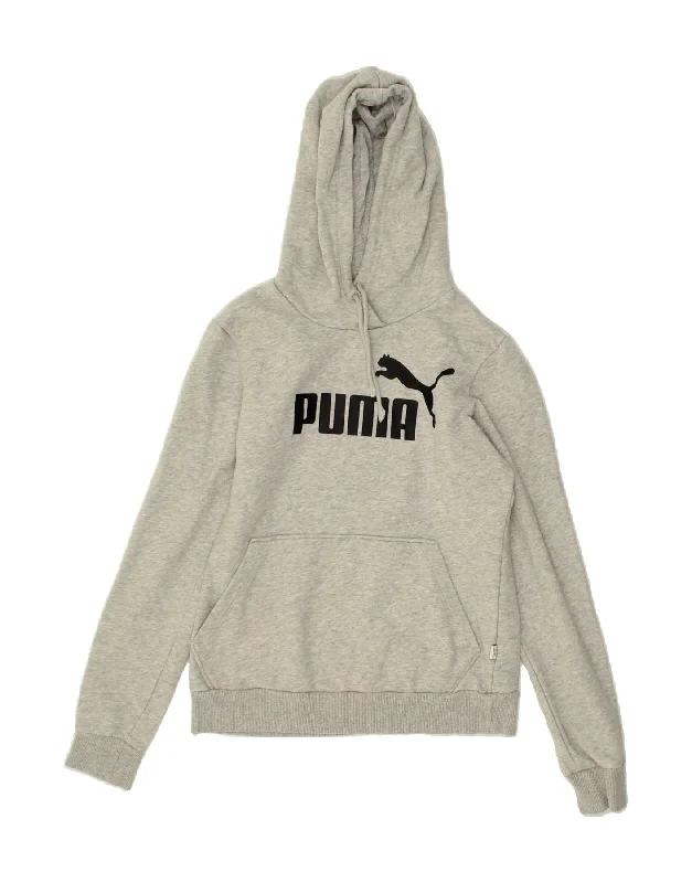 PUMA Womens Graphic Hoodie Jumper UK 8 Small Grey Cotton Hoodie with Oversized Fit Loose Comfortable PUMA Womens Graphic Hoodie Jumper UK 8 Small Grey Cotton Hoodie with Oversized Fit Loose Comfortable