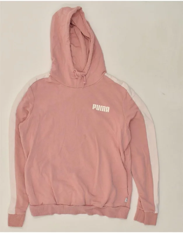 PUMA Womens Hoodie Jumper UK 16 Large Pink Colourblock Polyester Hoodie with Camouflage Military Edgy PUMA Womens Hoodie Jumper UK 16 Large Pink Colourblock Polyester Hoodie with Camouflage Military Edgy