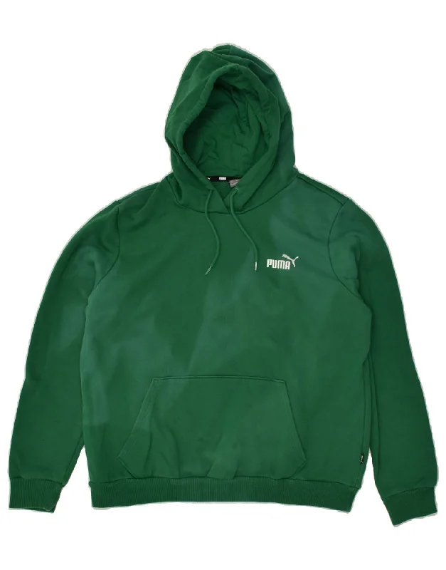 PUMA Womens Hoodie Jumper UK 18 XL Green Cotton Hoodie with Bell Sleeves Flared Feminine PUMA Womens Hoodie Jumper UK 18 XL Green Cotton Hoodie with Bell Sleeves Flared Feminine