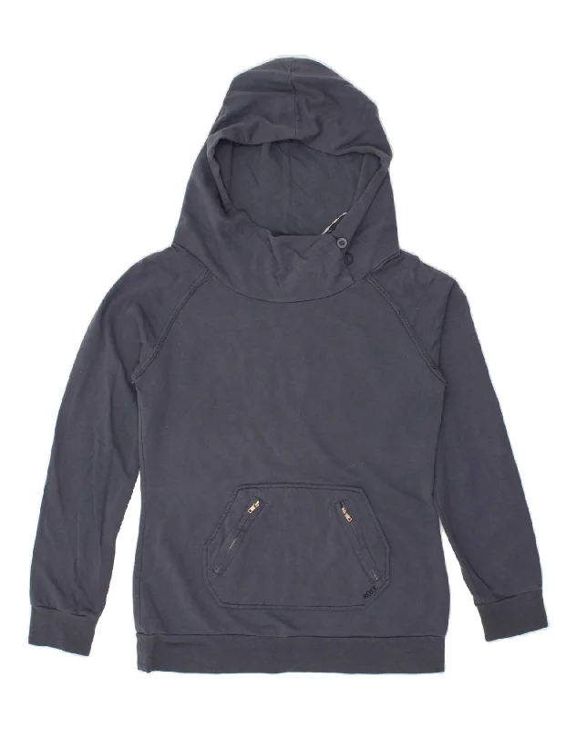 ROXY Womens Hoodie Jumper UK 14 Large Navy Blue Hoodie with Full-Zip Functional Layering ROXY Womens Hoodie Jumper UK 14 Large Navy Blue Hoodie with Full-Zip Functional Layering