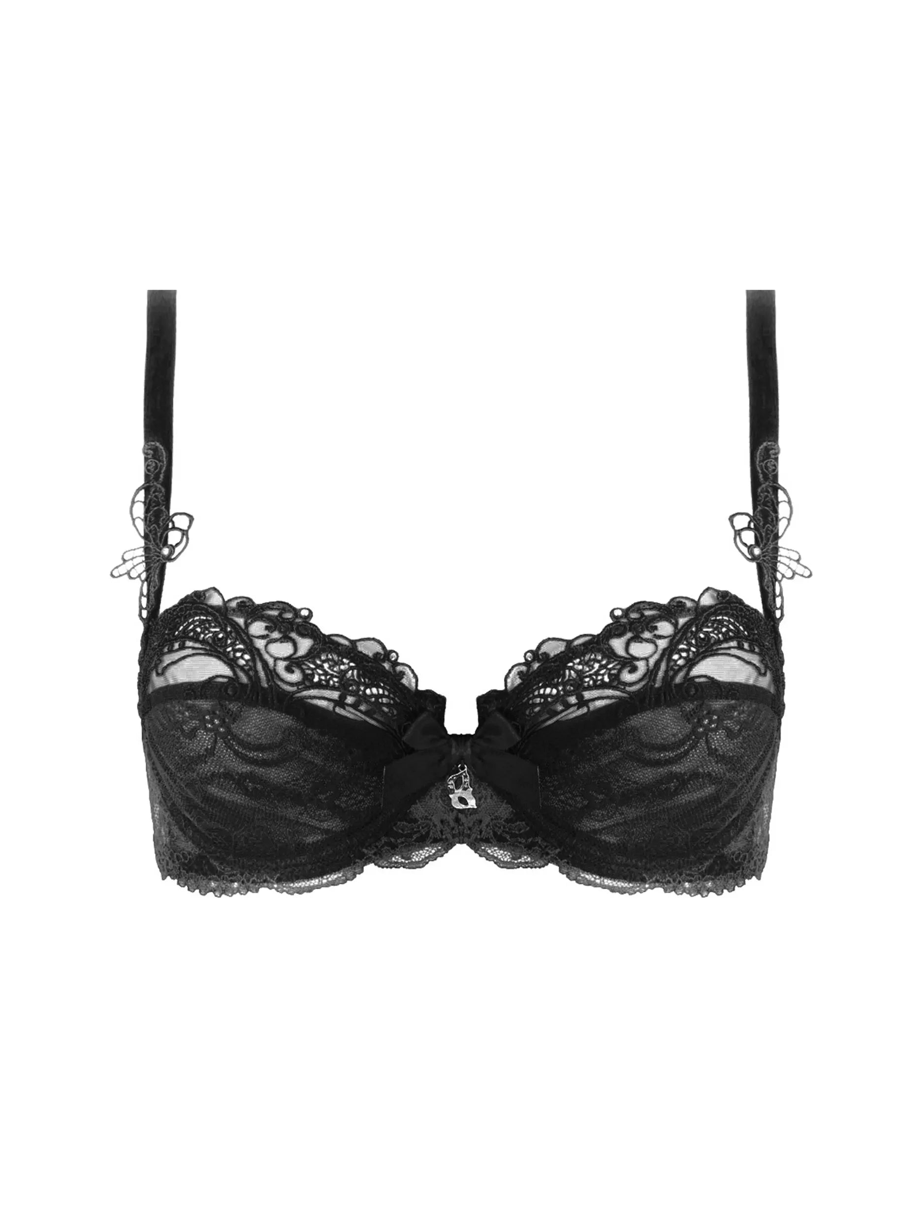 Soir De Venise Demi Cup Bra In Black - Lise Charmel Adjustable Fit Bra