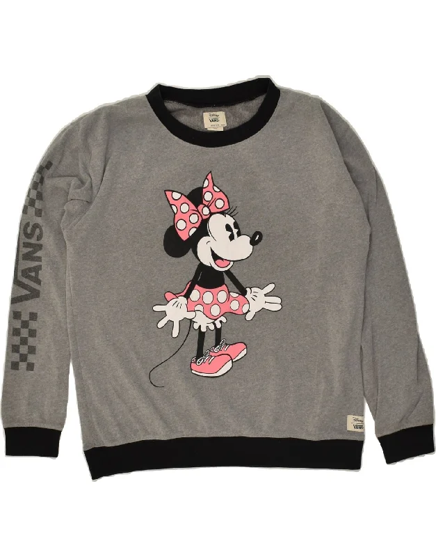 VANS Womens Minnie Graphic Sweatshirt Jumper UK 14 Medium Grey Colourblock Hoodie with Earth Tones Natural Calm VANS Womens Minnie Graphic Sweatshirt Jumper UK 14 Medium Grey Colourblock Hoodie with Earth Tones Natural Calm