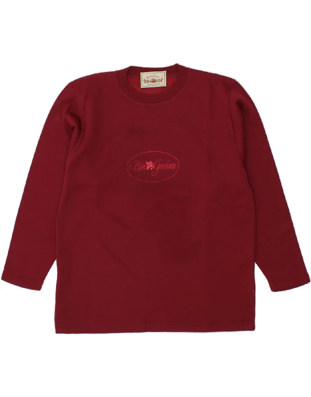 VINTAGE Womens Graphic Sweatshirt Jumper UK 16 Large Red Cotton Hoodie with Slim Fit Tailored Modern VINTAGE Womens Graphic Sweatshirt Jumper UK 16 Large Red Cotton Hoodie with Slim Fit Tailored Modern