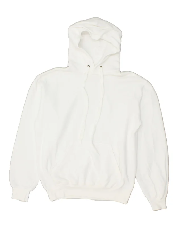 VINTAGE Womens Oversized Hoodie Jumper UK 10 Small White Cotton Hoodie with Back Slit Movement Comfort VINTAGE Womens Oversized Hoodie Jumper UK 10 Small White Cotton Hoodie with Back Slit Movement Comfort