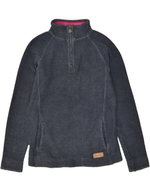 WEIRD FISH Womens Zip Neck Sweatshirt Jumper UK 12 Medium Navy Blue Cotton Hoodie with Elastic Cuffs Stretchable Comfortable WEIRD FISH Womens Zip Neck Sweatshirt Jumper UK 12 Medium Navy Blue Cotton Hoodie with Elastic Cuffs Stretchable Comfortable