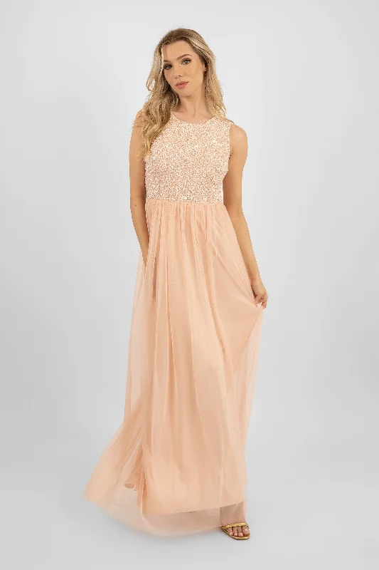 Picasso Blush Pink Embellished Bridesmaid Maxi Dress Fashionable Faux Wrap Maxi Dress Picasso Blush Pink Embellished Bridesmaid Maxi Dress Fashionable Faux Wrap Maxi Dress