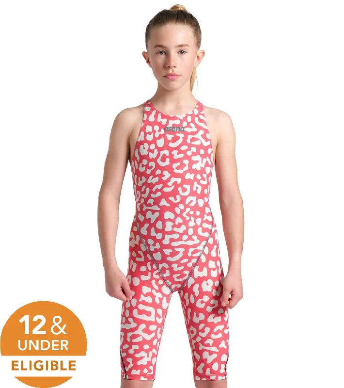 Arena Girls' Powerskin ST Next Limited Edition Open Back Tech Suit Swimsuit Leopard Skin Geranium Comfortable Swim Shorts Arena Girls' Powerskin ST Next Limited Edition Open Back Tech Suit Swimsuit Leopard Skin Geranium Comfortable Swim Shorts