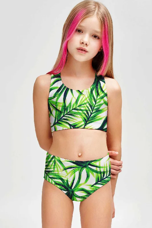 Island Life Claire Green Two-Piece Swimsuit Sporty Swim Set - Girls Sporty Swim Shorts Island Life Claire Green Two-Piece Swimsuit Sporty Swim Set - Girls Sporty Swim Shorts