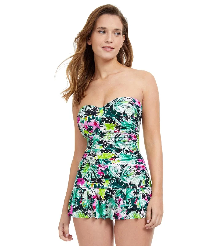 Profile by Gottex Women's Beautiful Day Floral Bandeau Swim Dress Multi Green Sporty Swim Shorts Profile by Gottex Women's Beautiful Day Floral Bandeau Swim Dress Multi Green Sporty Swim Shorts