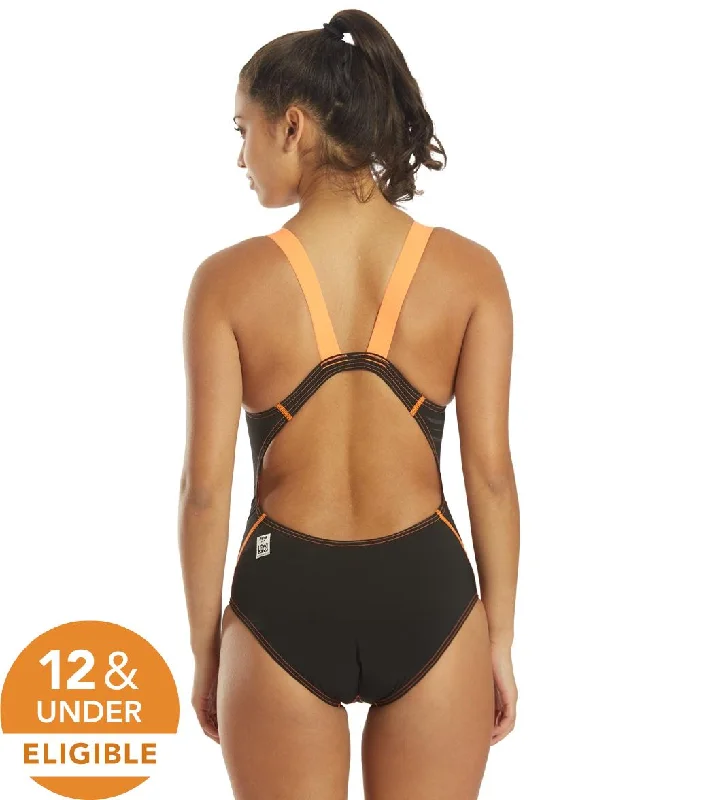 Speedo Women's LZR Racer Pro Recordbreaker with Comfort Strap Tech Suit Swimsuit Black/Orange Plus-Size Bikini Set Speedo Women's LZR Racer Pro Recordbreaker with Comfort Strap Tech Suit Swimsuit Black/Orange Plus-Size Bikini Set