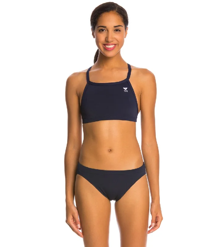 TYR Solid Durafast One Diamondback Workout Bikini Swimsuit Set Navy Sporty Swimsuit Style TYR Solid Durafast One Diamondback Workout Bikini Swimsuit Set Navy Sporty Swimsuit Style