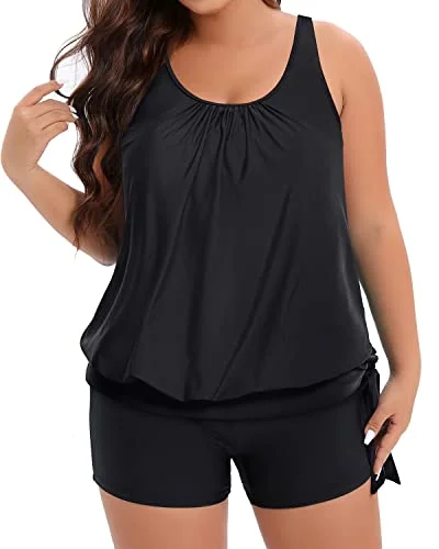 Women Plus Size Two Piece Tankini Swimsuit Tummy Control Bathing Suits High-Waist Bikini Set Women Plus Size Two Piece Tankini Swimsuit Tummy Control Bathing Suits High-Waist Bikini Set
