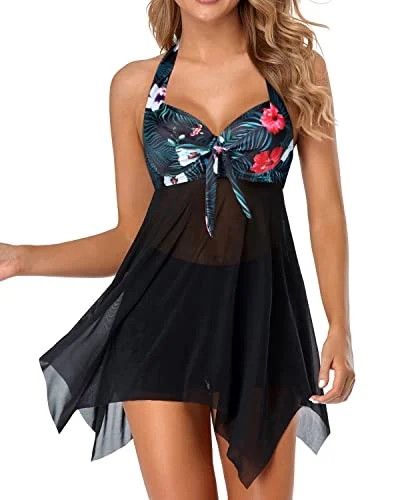 Women's Bathing Suit Dress Skirt Mesh Halter Two Piece Swim Dress Soft Beachwear Set Women's Bathing Suit Dress Skirt Mesh Halter Two Piece Swim Dress Soft Beachwear Set