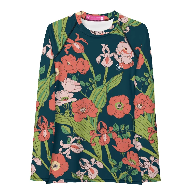 Women's Plus Size UPF 50 Rash Guard Swim Shirt | Seychelles Floral Bold High-Cut Bikini Women's Plus Size UPF 50 Rash Guard Swim Shirt | Seychelles Floral Bold High-Cut Bikini