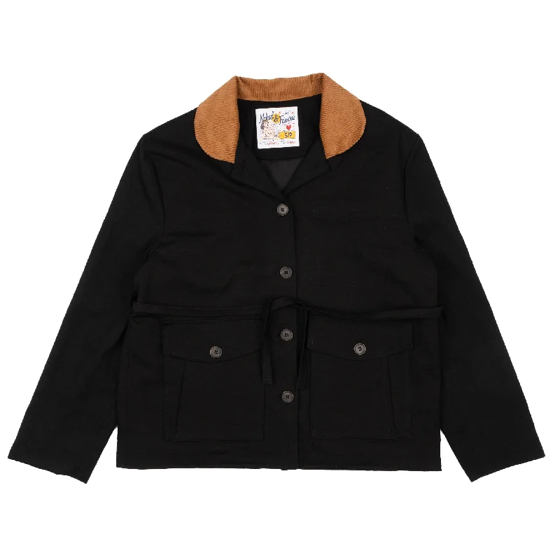 Balmoral Jacket - Rinsed Oxford - Black Faux Fur Jacket Real Fur Jacket Shearling Jacket Balmoral Jacket - Rinsed Oxford - Black Faux Fur Jacket Real Fur Jacket Shearling Jacket