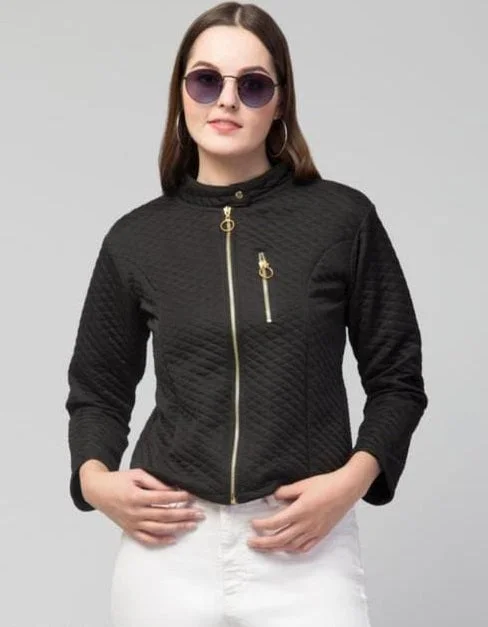 PAVONINE Black Color Burfi-Design Zipper Jacket For Girls Print Jacket Jacquard Jacket Embroidered Jacket PAVONINE Black Color Burfi-Design Zipper Jacket For Girls Print Jacket Jacquard Jacket Embroidered Jacket