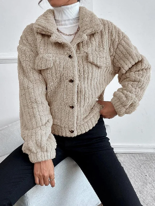 Thick Fur Collared Jacket One-Shoulder Jacket Off-the-Shoulder Jacket Asymmetrical Jacket Thick Fur Collared Jacket One-Shoulder Jacket Off-the-Shoulder Jacket Asymmetrical Jacket
