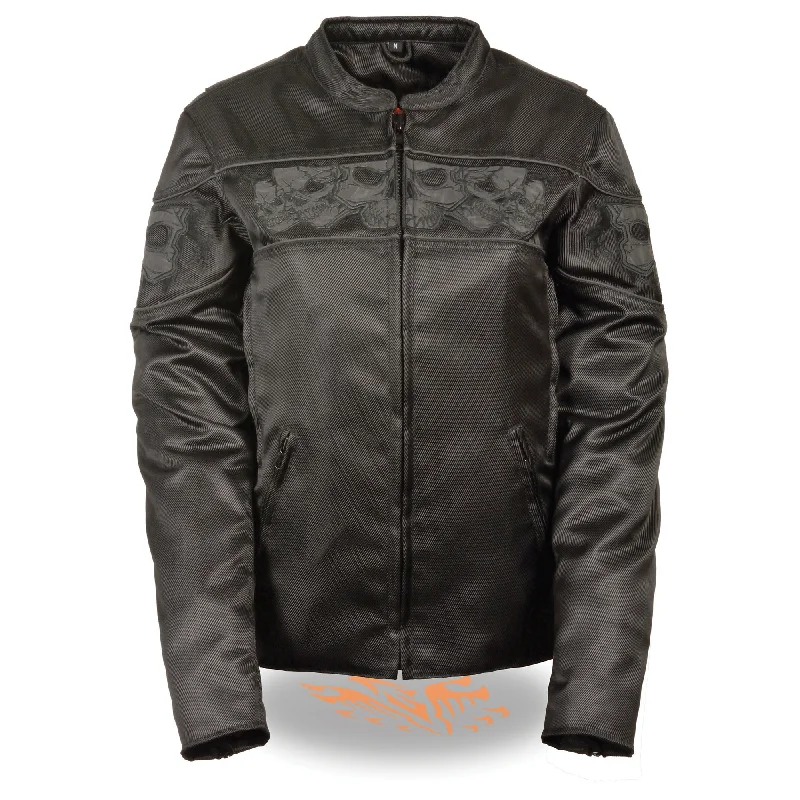 Women's Crossover Textile Scooter Jacket w/ Reflective Skulls Wool Jacket Cashmere Jacket Tweed Jacket Women's Crossover Textile Scooter Jacket w/ Reflective Skulls Wool Jacket Cashmere Jacket Tweed Jacket