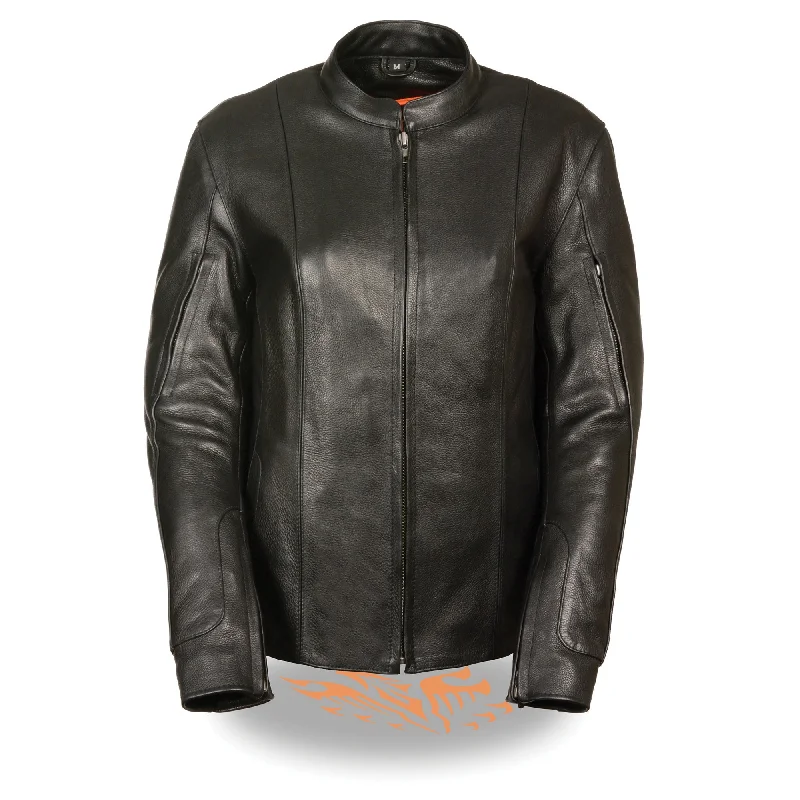 Women's Racer Style Jacket w/ Side Buckles Zippered Jacket Buttoned Jacket Snapped Jacket Women's Racer Style Jacket w/ Side Buckles Zippered Jacket Buttoned Jacket Snapped Jacket