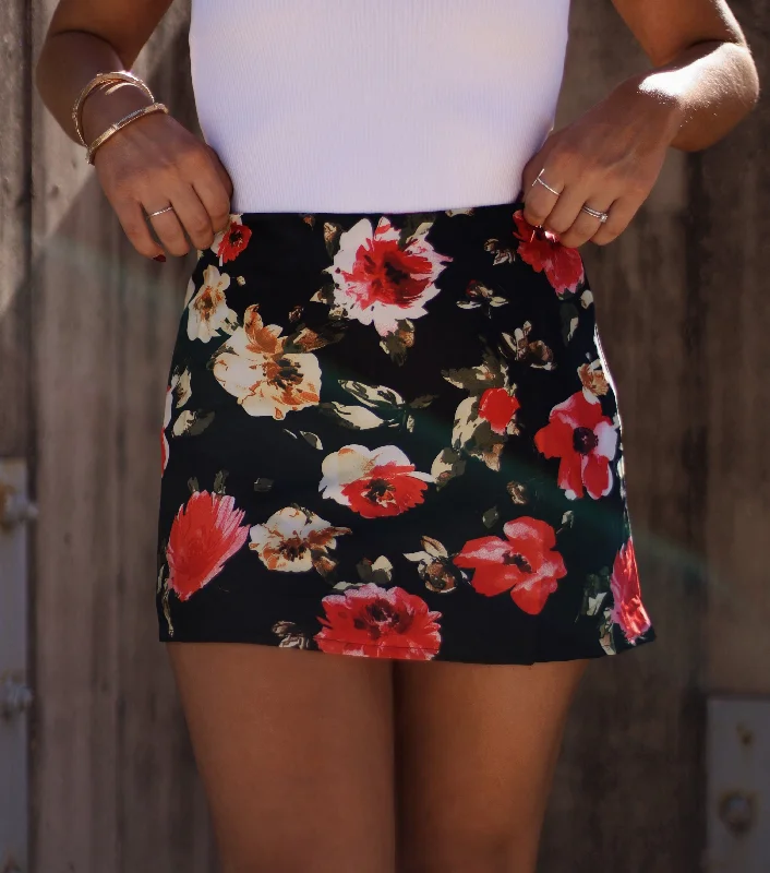 Floral Elegance Mini Skirt seamless skirt comfort