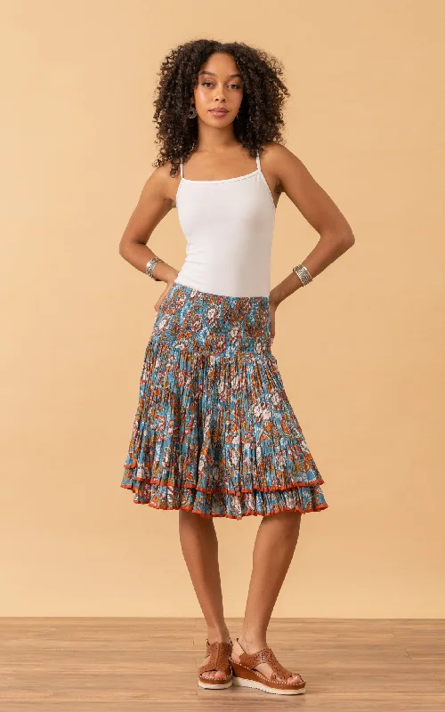 Macarena Skirt, Mini, Blue Tegan corduroy skirt textured